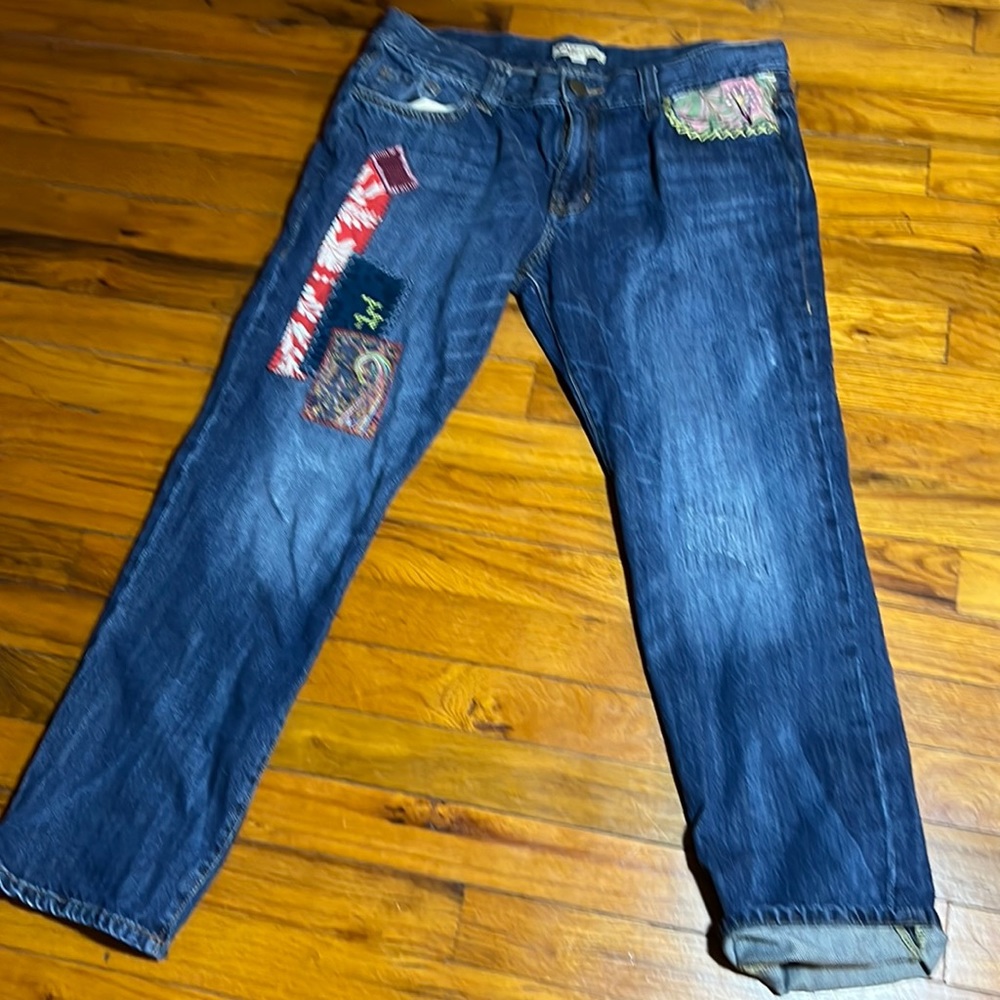 Cabi patch work jeans sz 6